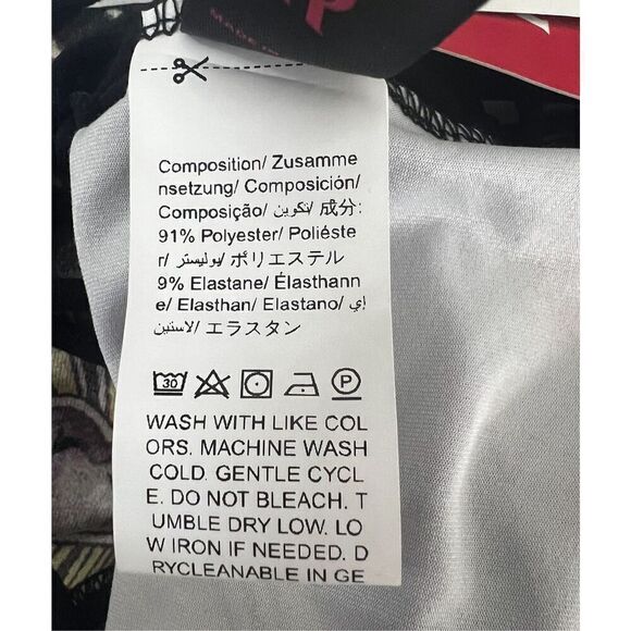 Romwe Black Multicolor Moon Floral Print Halter Top Size L Lace Up Open Back - Picture 8 of 10